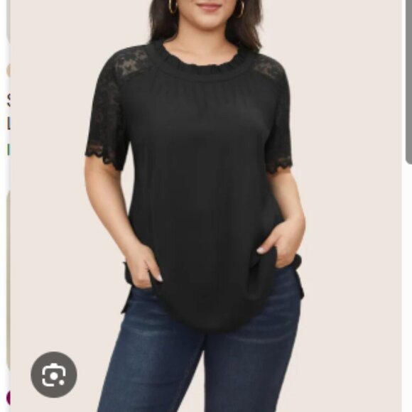 BloomChic Plus Size 2XL Lace Sleeve Blouse us18-20 - Picture 1 of 7